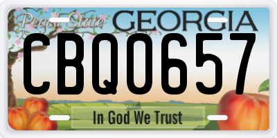 GA license plate CBQ0657