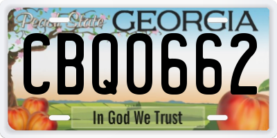 GA license plate CBQ0662