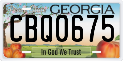 GA license plate CBQ0675