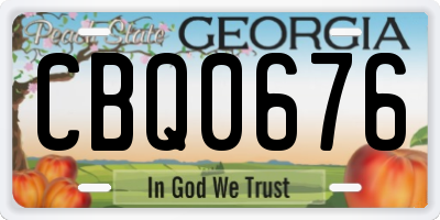 GA license plate CBQ0676