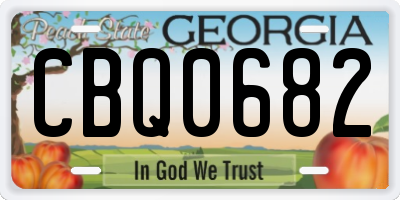 GA license plate CBQ0682