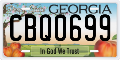 GA license plate CBQ0699