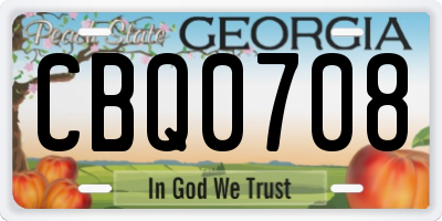 GA license plate CBQ0708