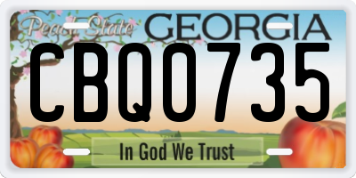 GA license plate CBQ0735