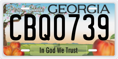 GA license plate CBQ0739