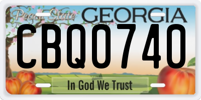 GA license plate CBQ0740