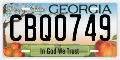 GA license plate CBQ0749