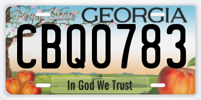 GA license plate CBQ0783