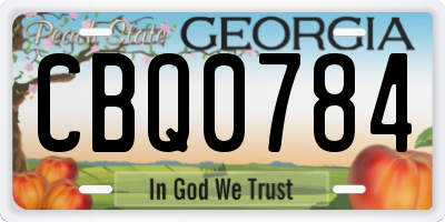 GA license plate CBQ0784