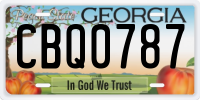 GA license plate CBQ0787