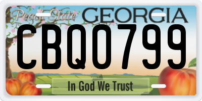 GA license plate CBQ0799