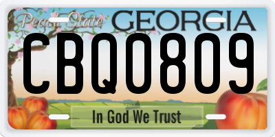 GA license plate CBQ0809