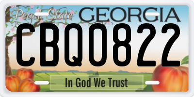 GA license plate CBQ0822