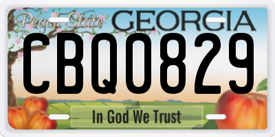 GA license plate CBQ0829