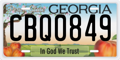 GA license plate CBQ0849