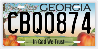 GA license plate CBQ0874