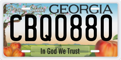GA license plate CBQ0880