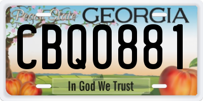GA license plate CBQ0881