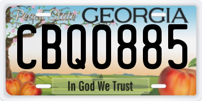 GA license plate CBQ0885