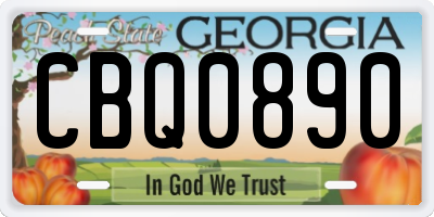 GA license plate CBQ0890