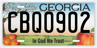 GA license plate CBQ0902