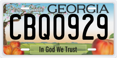 GA license plate CBQ0929