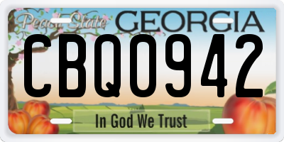 GA license plate CBQ0942