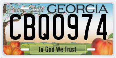 GA license plate CBQ0974