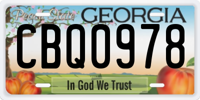 GA license plate CBQ0978