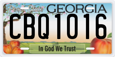 GA license plate CBQ1016