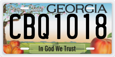 GA license plate CBQ1018