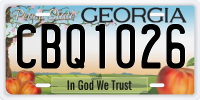 GA license plate CBQ1026