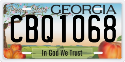 GA license plate CBQ1068
