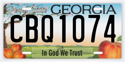 GA license plate CBQ1074