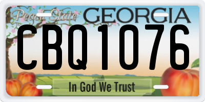 GA license plate CBQ1076