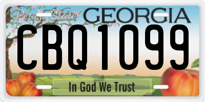 GA license plate CBQ1099