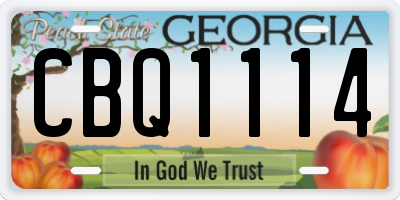 GA license plate CBQ1114