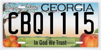GA license plate CBQ1115