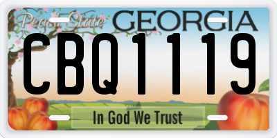 GA license plate CBQ1119