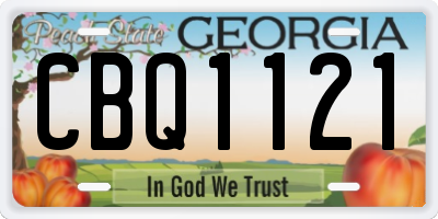 GA license plate CBQ1121