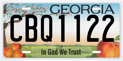 GA license plate CBQ1122