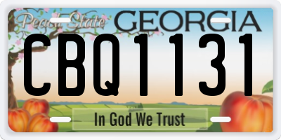 GA license plate CBQ1131