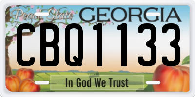 GA license plate CBQ1133