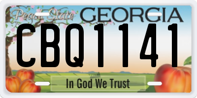 GA license plate CBQ1141
