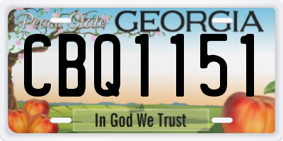 GA license plate CBQ1151