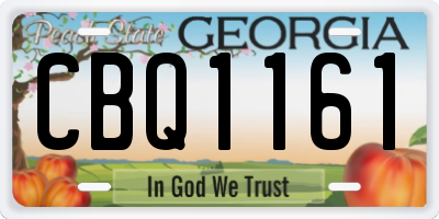 GA license plate CBQ1161