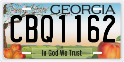 GA license plate CBQ1162