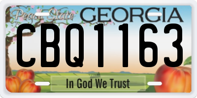 GA license plate CBQ1163