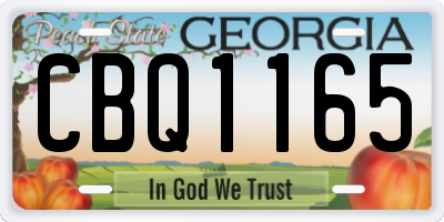 GA license plate CBQ1165