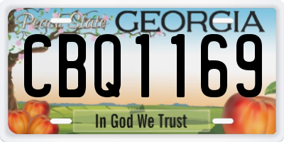 GA license plate CBQ1169